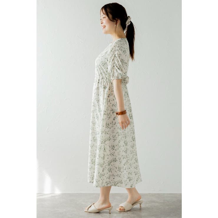 ウエストドロストリボン花柄ワンピース 77-003821 | BONJOUR SAGAN | 詳細画像25 