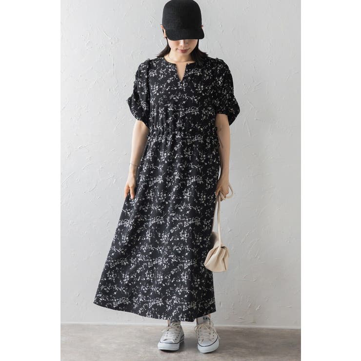 ウエストドロストリボン花柄ワンピース 77-003821 | BONJOUR SAGAN | 詳細画像33 