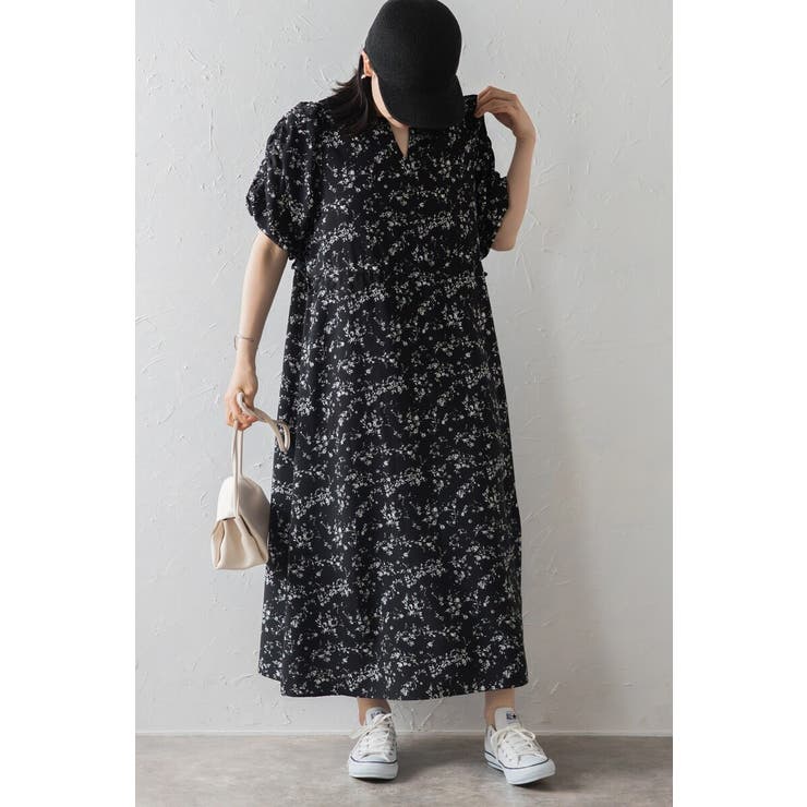 ウエストドロストリボン花柄ワンピース 77-003821 | BONJOUR SAGAN | 詳細画像40 