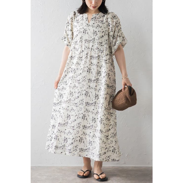 ウエストドロストリボン花柄ワンピース 77-003821 | BONJOUR SAGAN | 詳細画像49 