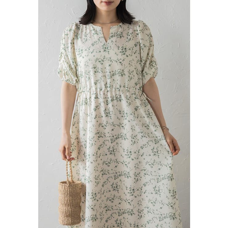 ウエストドロストリボン花柄ワンピース 77-003821 | BONJOUR SAGAN | 詳細画像53 