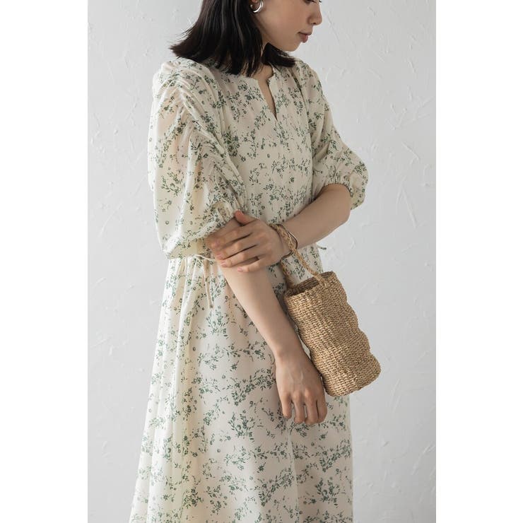 ウエストドロストリボン花柄ワンピース 77-003821 | BONJOUR SAGAN | 詳細画像55 