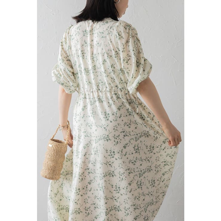 ウエストドロストリボン花柄ワンピース 77-003821 | BONJOUR SAGAN | 詳細画像57 