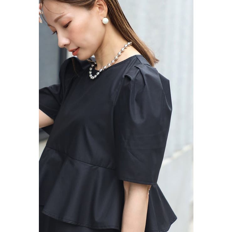 袖タックペプラムブラウス×フロントスリットパンツセットアップ 77 003835 | BONJOUR SAGAN | 詳細画像5 