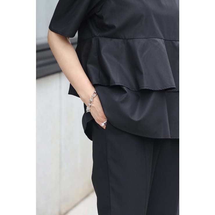 袖タックペプラムブラウス×フロントスリットパンツセットアップ 77 003835 | BONJOUR SAGAN | 詳細画像10 