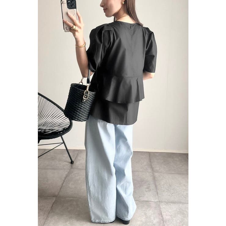 袖タックペプラムブラウス×フロントスリットパンツセットアップ 77 003835 | BONJOUR SAGAN | 詳細画像13 