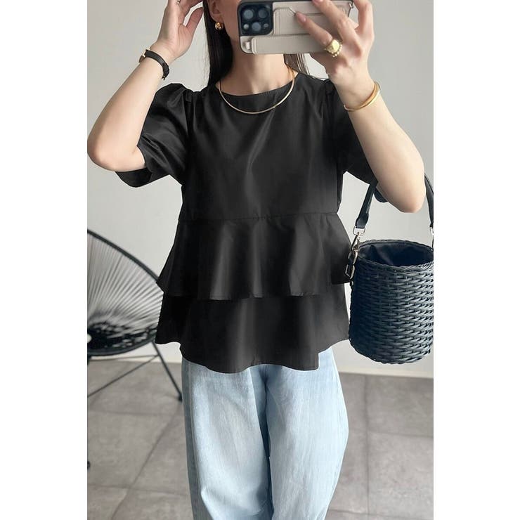 袖タックペプラムブラウス×フロントスリットパンツセットアップ 77 003835 | BONJOUR SAGAN | 詳細画像15 