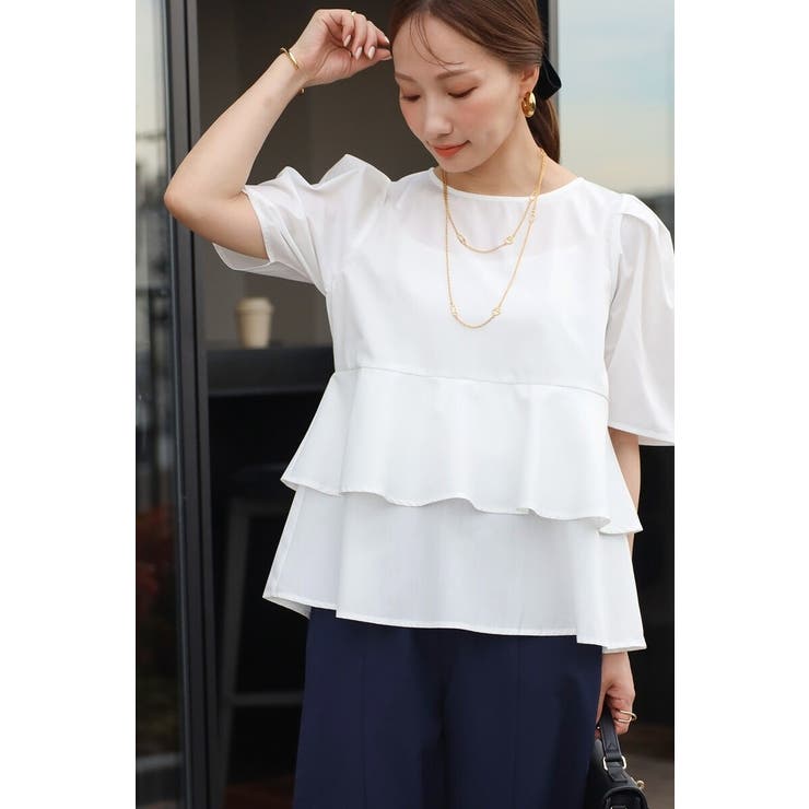 袖タックペプラムブラウス×フロントスリットパンツセットアップ 77 003835 | BONJOUR SAGAN | 詳細画像20 