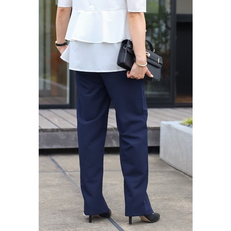 袖タックペプラムブラウス×フロントスリットパンツセットアップ 77 003835 | BONJOUR SAGAN | 詳細画像25 