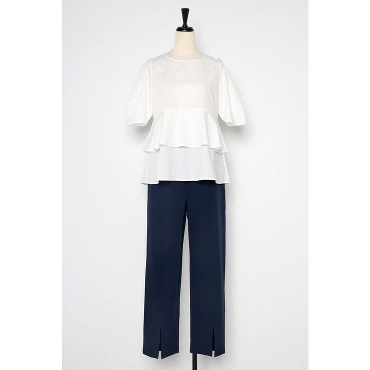 袖タックペプラムブラウス×フロントスリットパンツセットアップ 77 003835 | BONJOUR SAGAN | 詳細画像30 