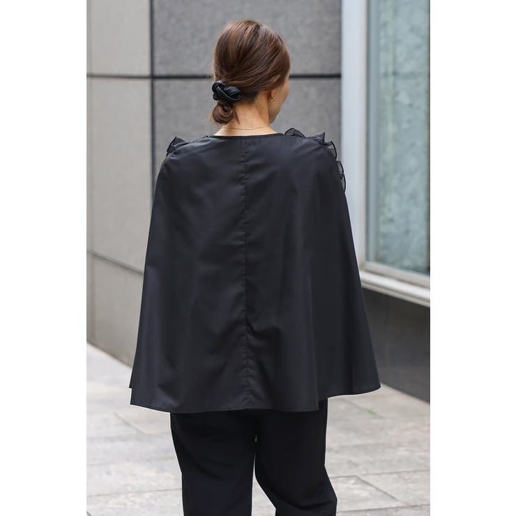 オーガンジードッキングケープブラウス×フロントスリットパンツセットアップ 77 … | BONJOUR SAGAN | 詳細画像23 