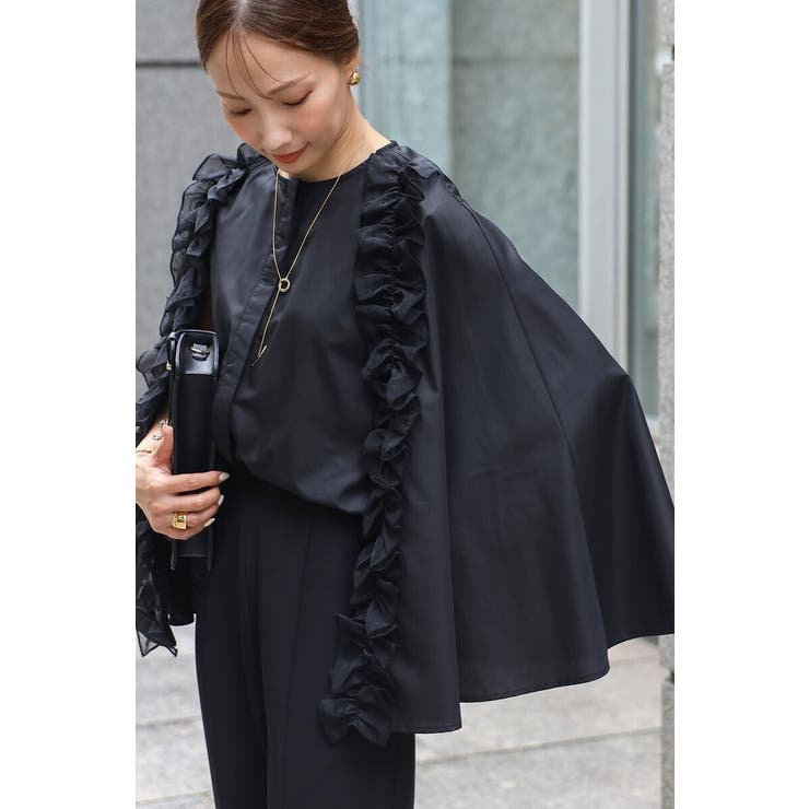 オーガンジードッキングケープブラウス×フロントスリットパンツセットアップ 77 … | BONJOUR SAGAN | 詳細画像24 