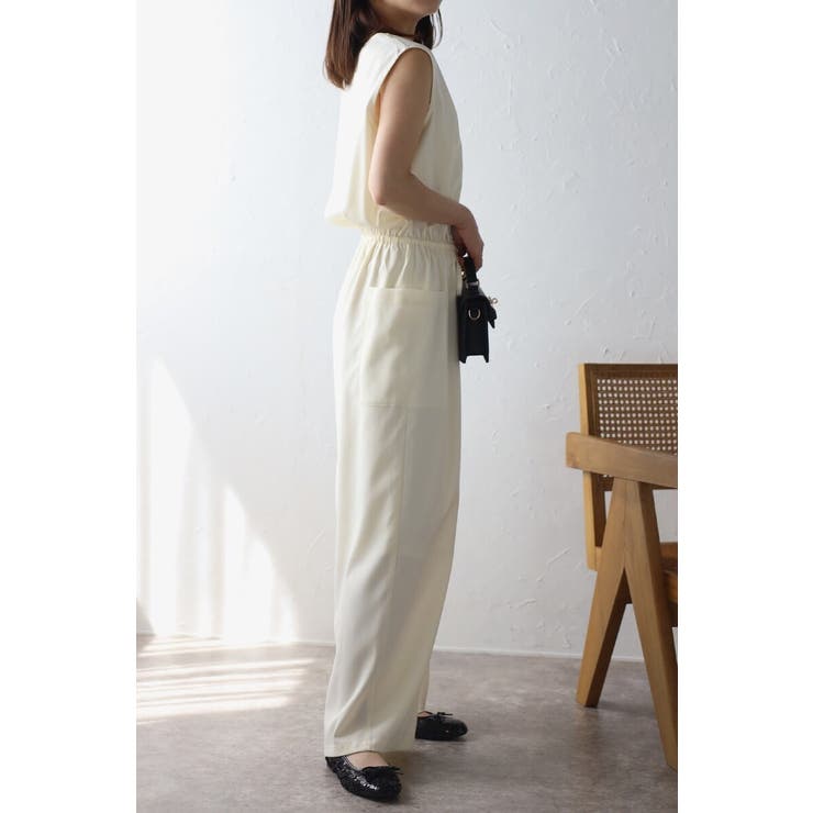 ウエストドロストノースリーブVネックオールインワン 77-003840 | BONJOUR SAGAN | 詳細画像3 