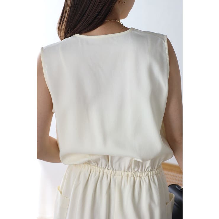 ウエストドロストノースリーブVネックオールインワン 77-003840 | BONJOUR SAGAN | 詳細画像12 