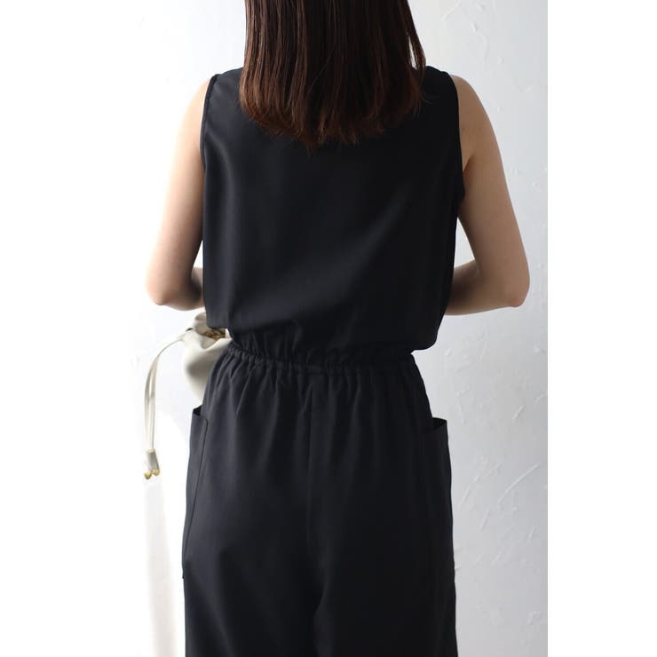 ウエストドロストノースリーブVネックオールインワン 77-003840 | BONJOUR SAGAN | 詳細画像18 