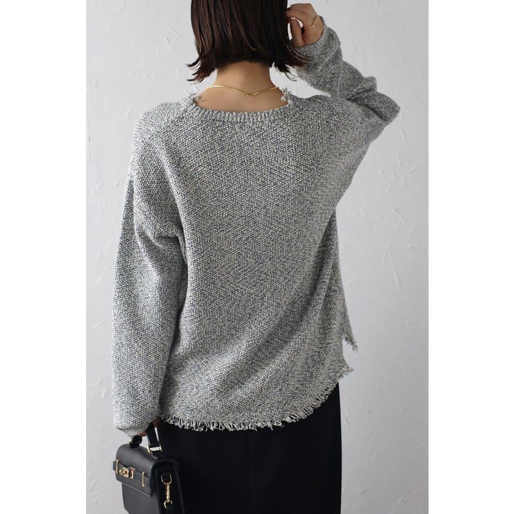 Vネックサマーツイードプルオーバー 77-003863 | BONJOUR SAGAN | 詳細画像6 