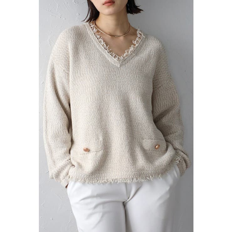 Vネックサマーツイードプルオーバー 77-003863 | BONJOUR SAGAN | 詳細画像10 