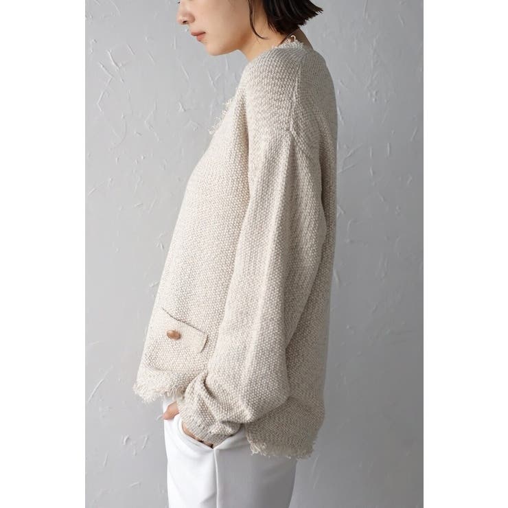 Vネックサマーツイードプルオーバー 77-003863 | BONJOUR SAGAN | 詳細画像12 