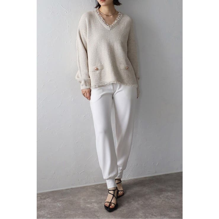 Vネックサマーツイードプルオーバー 77-003863 | BONJOUR SAGAN | 詳細画像14 