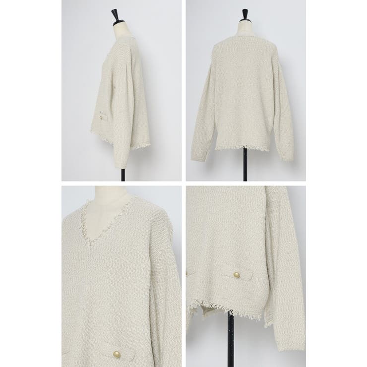 Vネックサマーツイードプルオーバー 77-003863 | BONJOUR SAGAN | 詳細画像22 