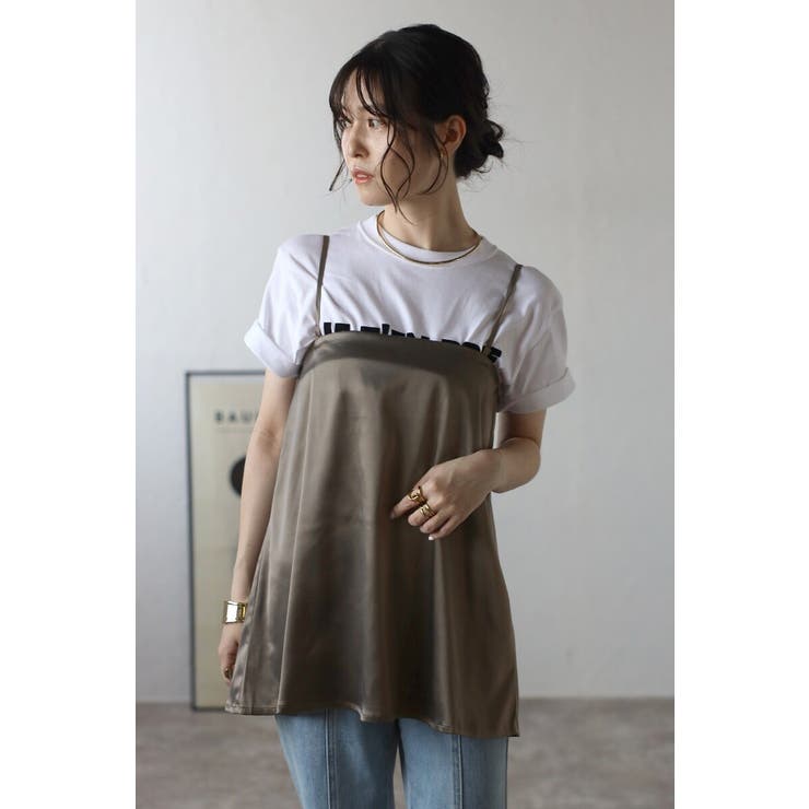 BLACK | 2WAYサテンキャミソール 77-003868 | BONJOUR SAGAN