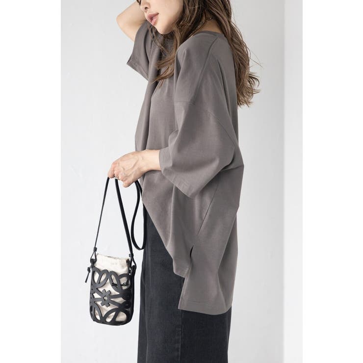 ビッグシルエット前後差Tシャツ 77-003873 | BONJOUR SAGAN | 詳細画像11 