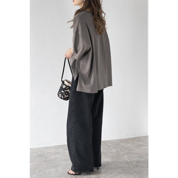 ビッグシルエット前後差Tシャツ 77-003873 | BONJOUR SAGAN | 詳細画像14 