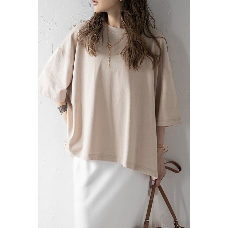 ビッグシルエット前後差Tシャツ 77-003873 | BONJOUR SAGAN | 詳細画像21 