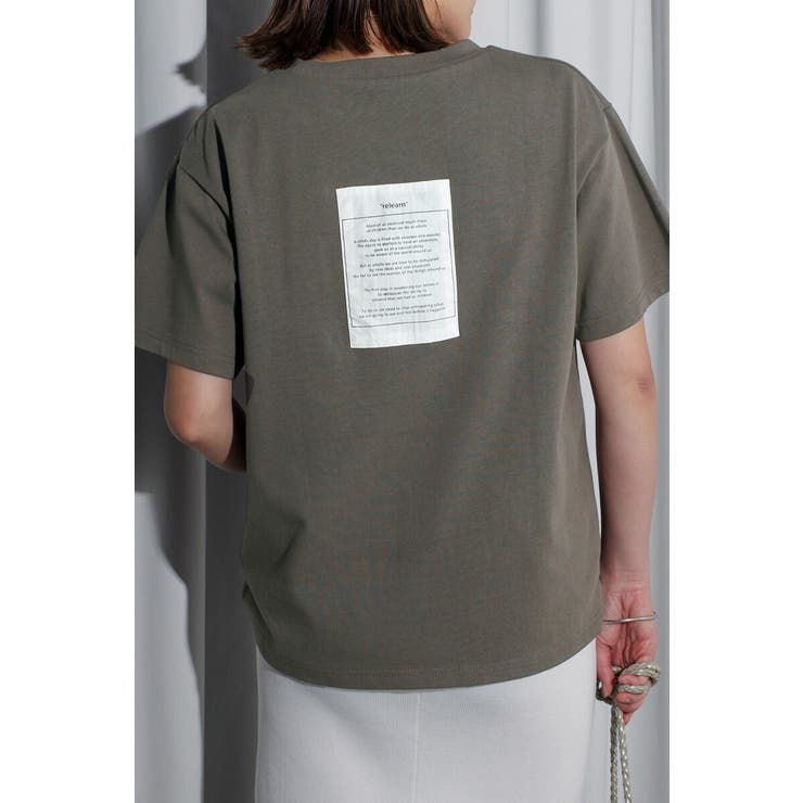 CHARCOAL-GRAY | バックビッグラベルTシャツ 77-003889 | BONJOUR SAGAN