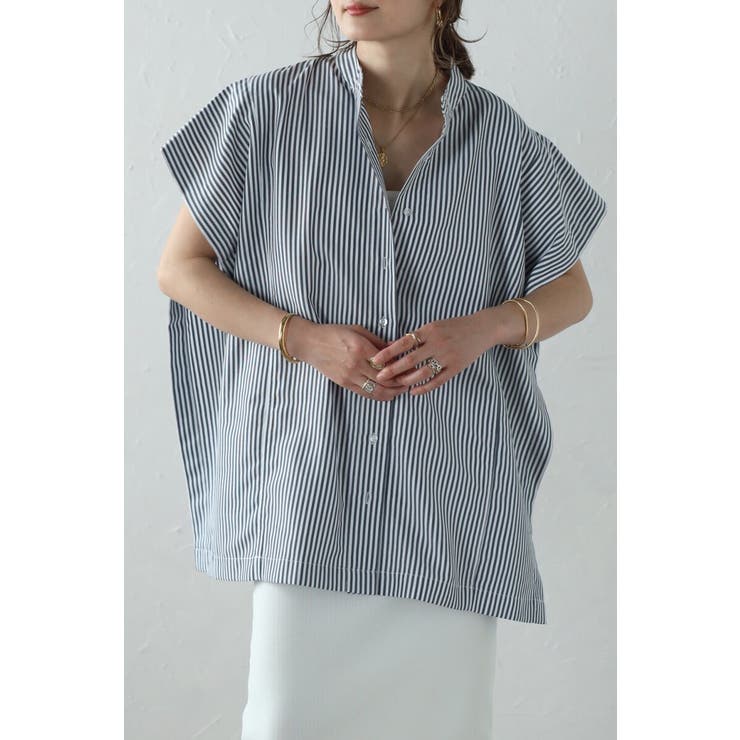 バンドカラースクエアポンチョシャツ  77-003892 | BONJOUR SAGAN | 詳細画像1 