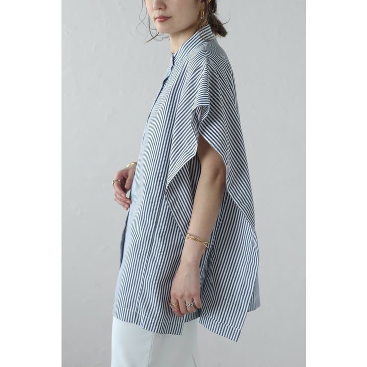 バンドカラースクエアポンチョシャツ  77-003892 | BONJOUR SAGAN | 詳細画像3 