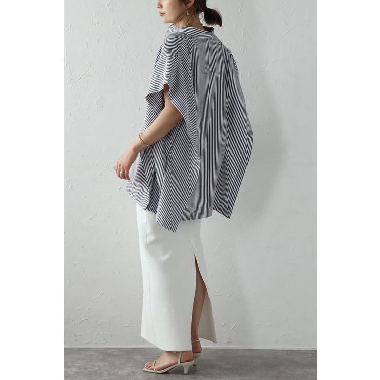 バンドカラースクエアポンチョシャツ  77-003892 | BONJOUR SAGAN | 詳細画像4 