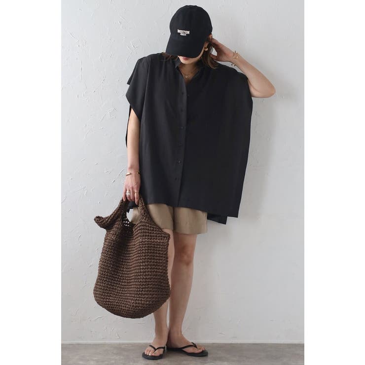 バンドカラースクエアポンチョシャツ  77-003892 | BONJOUR SAGAN | 詳細画像17 