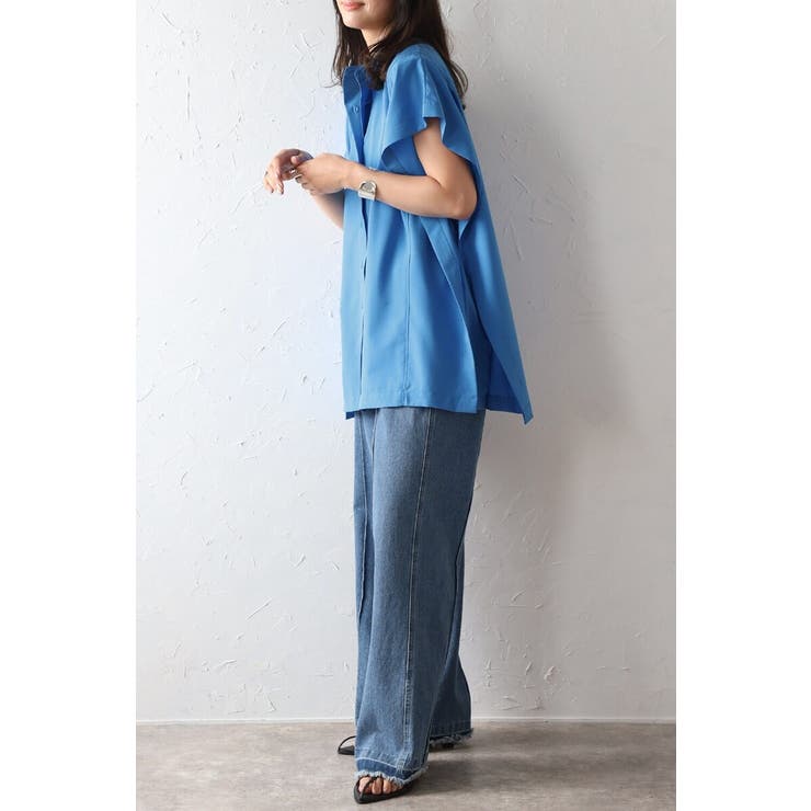 バンドカラースクエアポンチョシャツ  77-003892 | BONJOUR SAGAN | 詳細画像33 