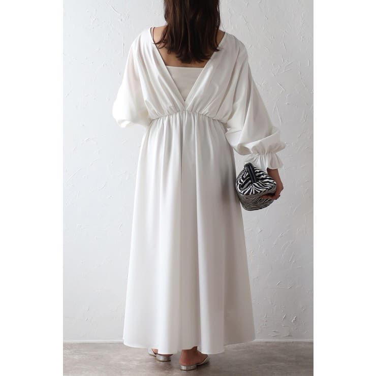 前後2WAYキャンディースリーブディープVワンピース 77-003894 | BONJOUR SAGAN | 詳細画像18 