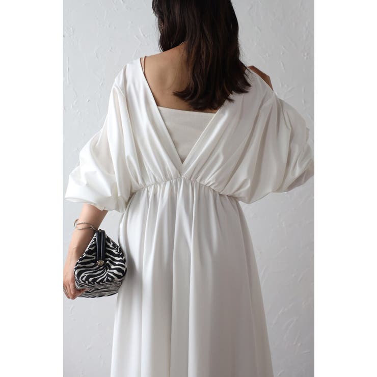 前後2WAYキャンディースリーブディープVワンピース 77-003894 | BONJOUR SAGAN | 詳細画像19 