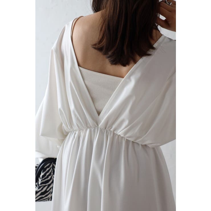 前後2WAYキャンディースリーブディープVワンピース 77-003894 | BONJOUR SAGAN | 詳細画像20 