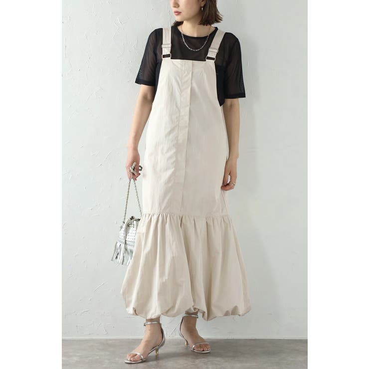 ECRU | 裾バルーンジャンパースカート 77-003903 | BONJOUR SAGAN