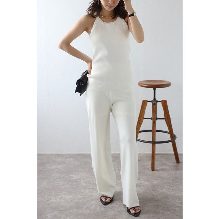 カップ付きホルターネックラメニットタンク 77-003907 | BONJOUR SAGAN | 詳細画像1 