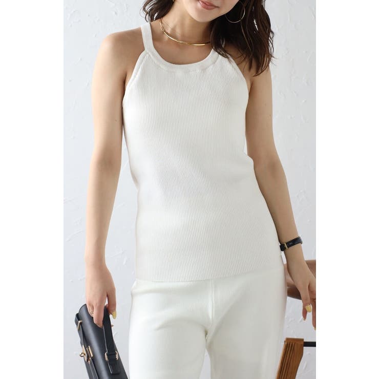 カップ付きホルターネックラメニットタンク 77-003907 | BONJOUR SAGAN | 詳細画像2 