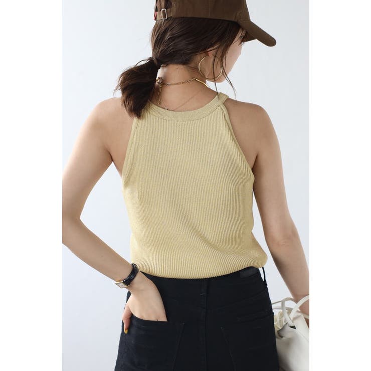 カップ付きホルターネックラメニットタンク 77-003907 | BONJOUR SAGAN | 詳細画像14 