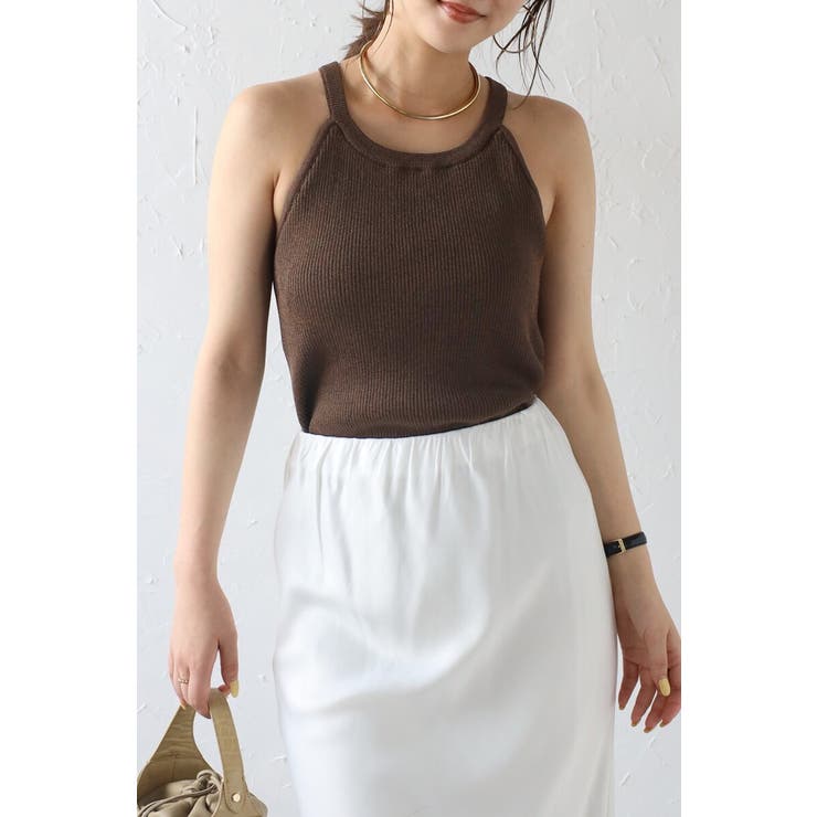 カップ付きホルターネックラメニットタンク 77-003907 | BONJOUR SAGAN | 詳細画像17 