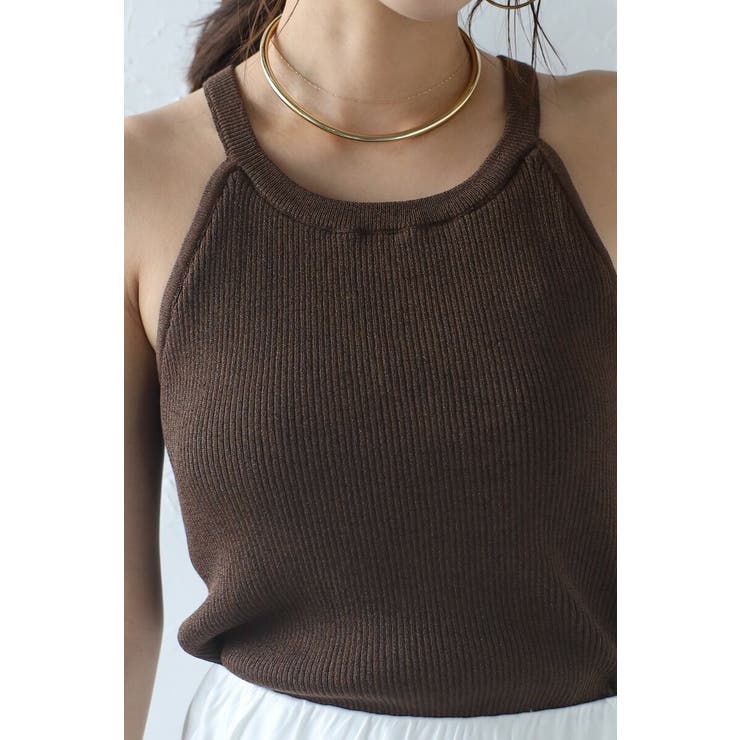 カップ付きホルターネックラメニットタンク 77-003907 | BONJOUR SAGAN | 詳細画像23 