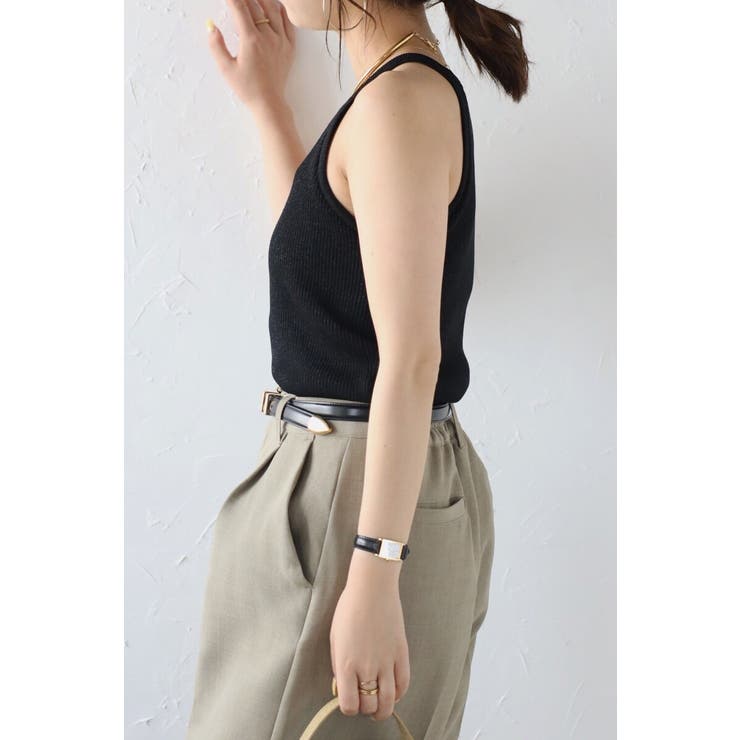 カップ付きホルターネックラメニットタンク 77-003907 | BONJOUR SAGAN | 詳細画像25 