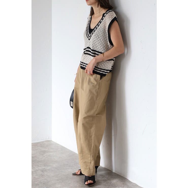 透かし編み配色ニットベスト 77-003911 | BONJOUR SAGAN | 詳細画像11 