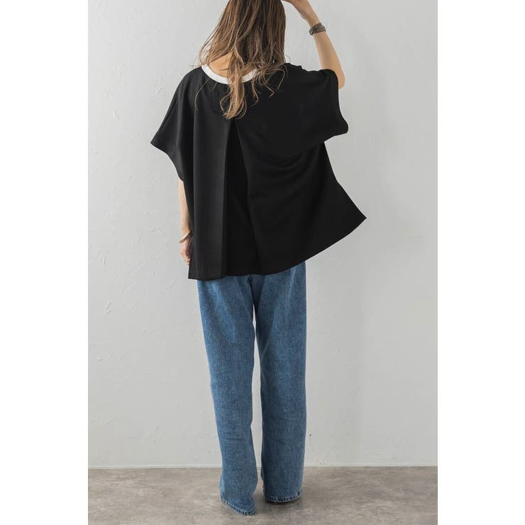 接触冷感 配色キーネックダンボールポンチョ 77-003948 | BONJOUR SAGAN | 詳細画像17 