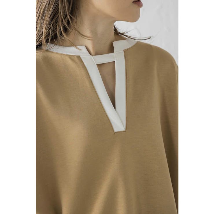 接触冷感 配色キーネックダンボールポンチョ 77-003948 | BONJOUR SAGAN | 詳細画像23 