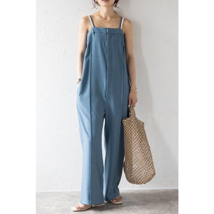 SAX-BLUE | センターシームキャミサロペット  77-003953 | BONJOUR SAGAN