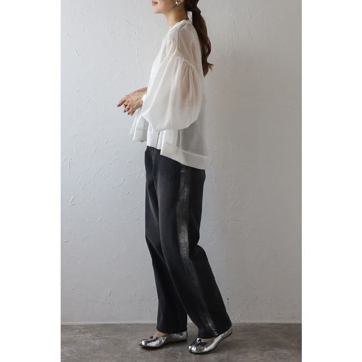 箔サイドラインデニムパンツ 77-003970 | BONJOUR SAGAN | 詳細画像4 