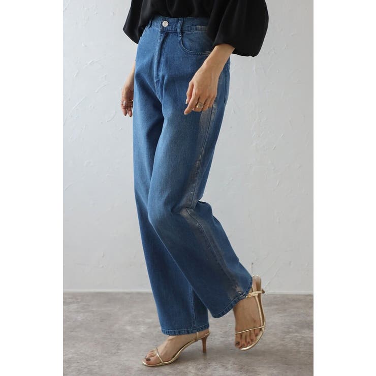 箔サイドラインデニムパンツ 77-003970 | BONJOUR SAGAN | 詳細画像9 